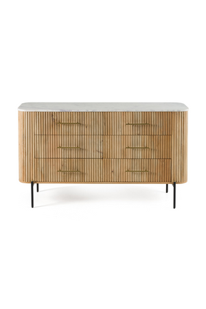 Fluted Mango Wood 6-Drawer Dresser | OROA Modern Cambridge | Oroa.com