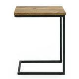 Aged Oak C-Shaped End Table | OROA Modern Turner