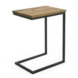 Aged Oak C-Shaped End Table | OROA Modern Turner