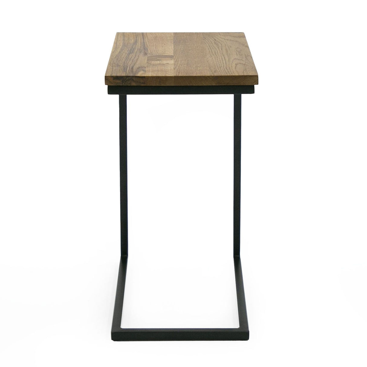 Aged Oak C-Shaped End Table | OROA Modern Turner