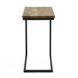 Aged Oak C-Shaped End Table | OROA Modern Turner