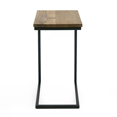 Aged Oak C-Shaped End Table - OROA Modern Turner - view 4