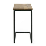 Aged Oak C-Shaped End Table | OROA Modern Turner