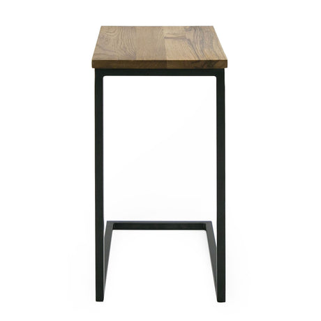 Aged Oak C-Shaped End Table - OROA Modern Turner - view 5