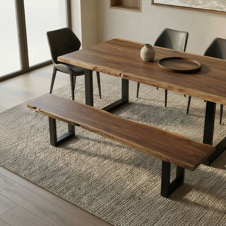 Acacia Wood Dining Bench - OROA Modern Taylor - view 8