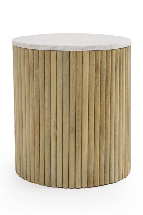Fluted Mango Wood End Table | OROA Modern Cambridge | Oroa.com