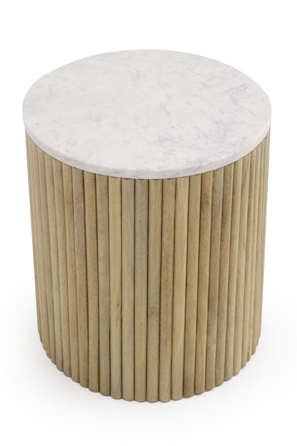Fluted Mango Wood End Table | OROA Modern Cambridge | Oroa.com
