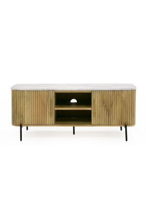 Fluted Mango Wood Media Unit | OROA Modern Cambridge | Oroa.com