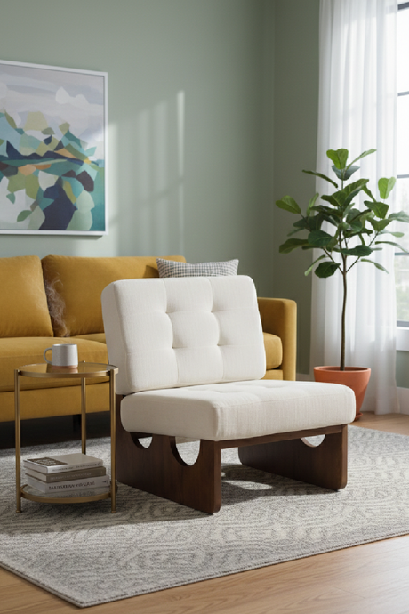 White Tufted Lounge Chair | OROA Modern Kaylie | Oroa.com
