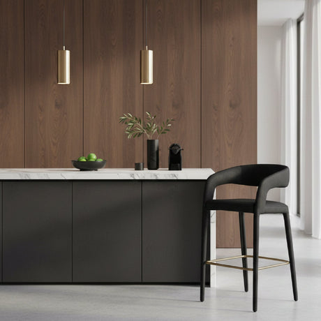 Vegan Leather Upholstered Bar Chair | OROA Modern Faerron | Oroa.com