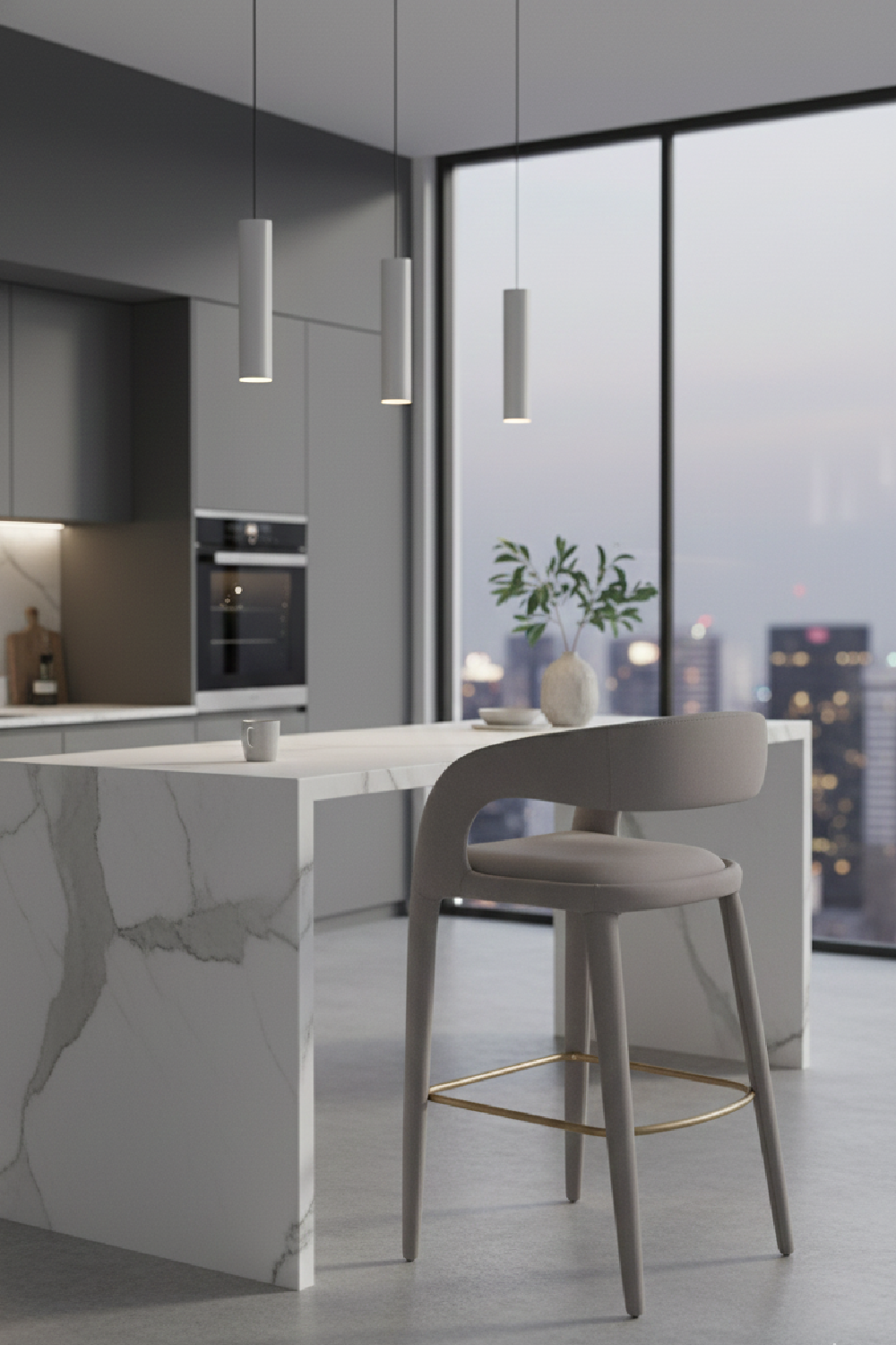 Leatherette Upholstered Bar Chair | OROA Modern Faerron | Oroa.com