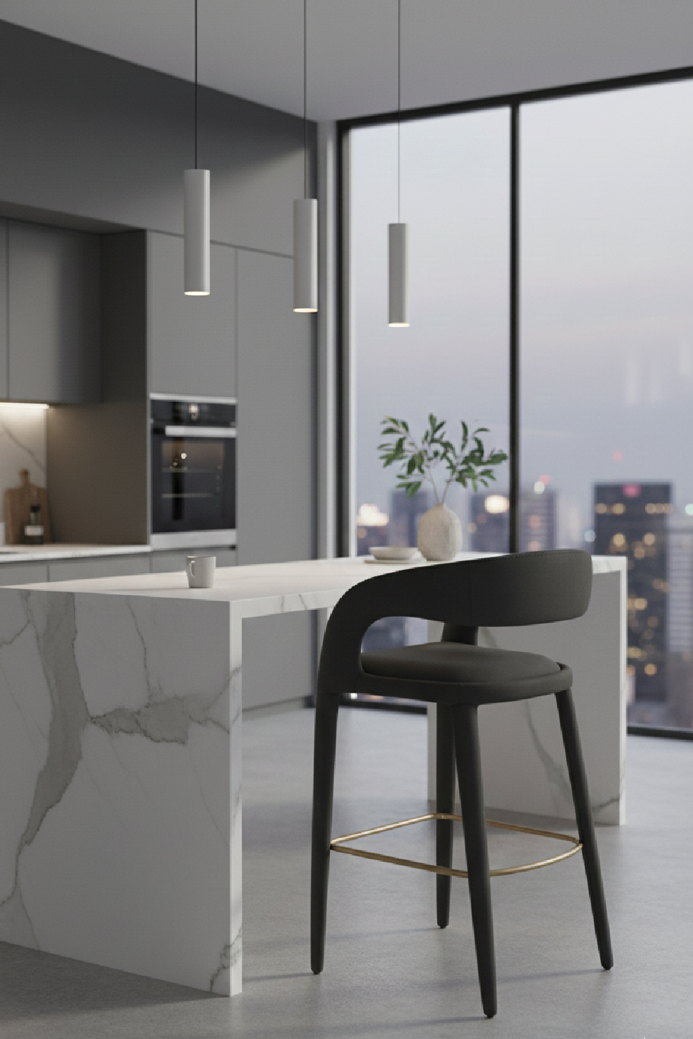 Leatherette Upholstered Bar Chair | OROA Modern Faerron | Oroa.com