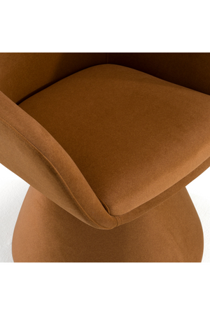 Brown Fabric Swivel Dining Chair | OROA Modern Risa | Oroa.com