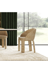 Beige Velvet Curved Dining Chair | OROA Modern Sarkis | Oroa.com