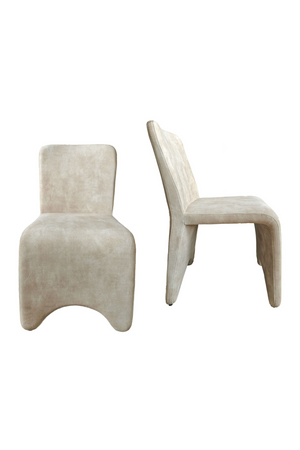 Beige Velvet Dining Chairs (2) | OROA Modern Ditka | Oroa.com