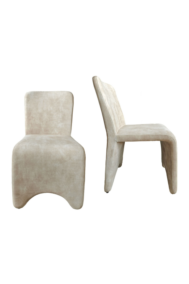 Beige Velvet Dining Chairs (2) | OROA Modern Ditka | Oroa.com