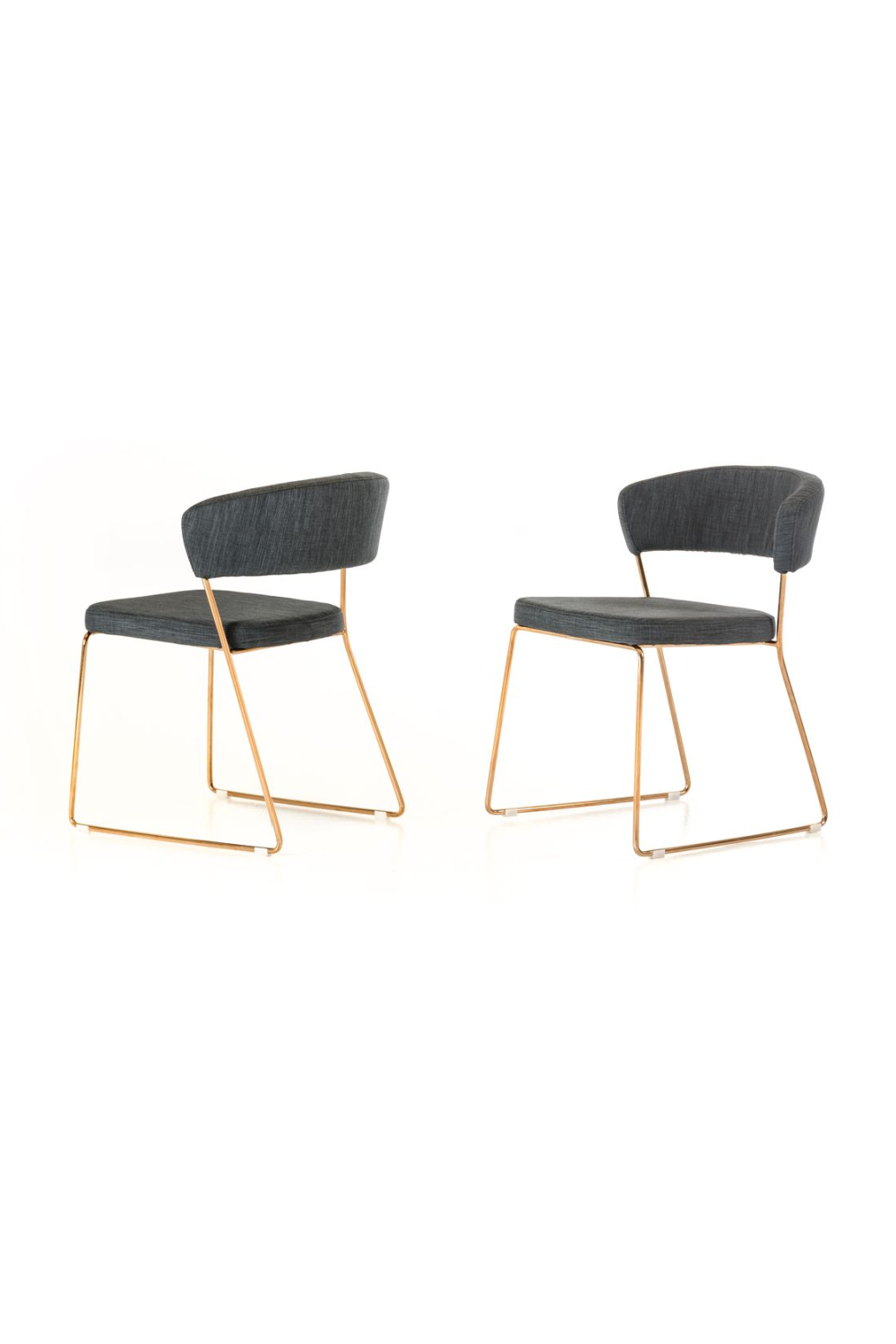 Rosegold Frame Gray Dining Chairs (2) | OROA Modern Ashland | Oroa.com