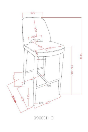 Gray Cutout-Back Bar Stool | OROA Modern Williamette | Oroa.com