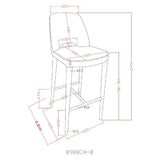 Gray Cutout-Back Bar Stool | OROA Modern Williamette | Oroatrade.com