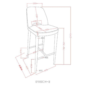   Gray Cutout-Back Bar Stool | Oroa.com