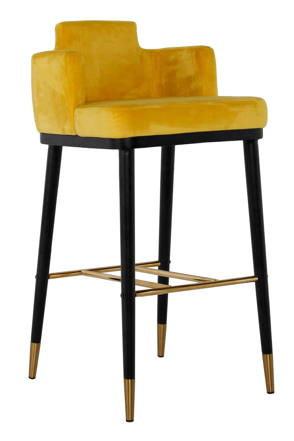 Yellow Velvet Bar Stool | OROA Modern Conifer | Oroa.com