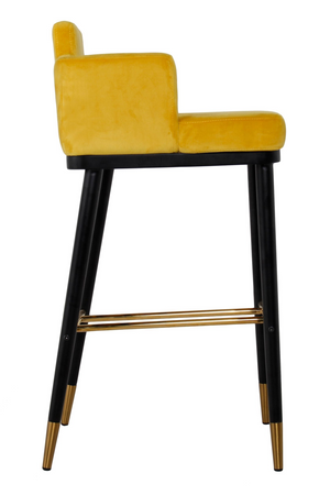 Yellow Velvet Bar Stool | OROA Modern Conifer | Oroa.com