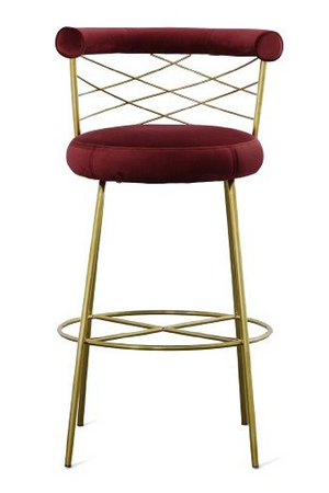 Red Velvet Bar Stool | OROA Modern Dakin | Oroa.com