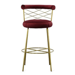 Red Velvet Bar Stool | OROA Modern Dakin | Oroa.com