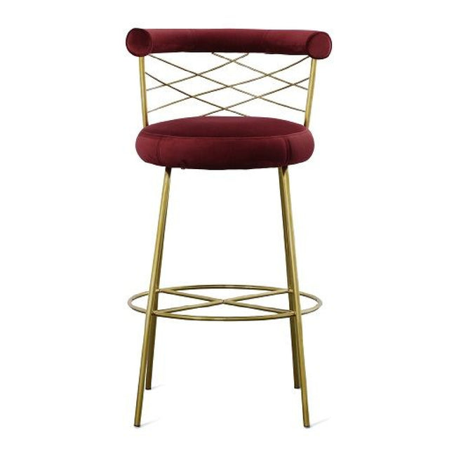 Red Velvet Bar Stool | OROA Modern Dakin | Oroa.com