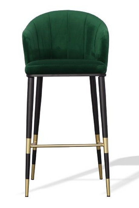 Green Velvet Curved Bar Stool | OROA Modern Adak | Oroa.com