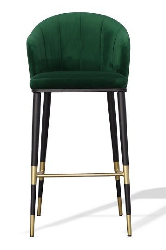 Green Velvet Curved Bar Stool | OROA Modern Adak | Oroa.com