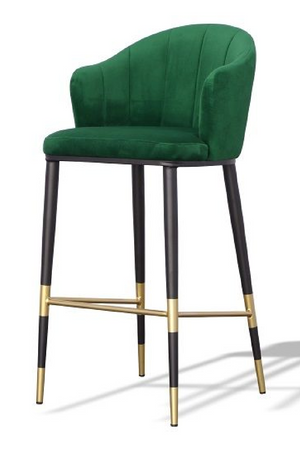 Green Velvet Curved Bar Stool | OROA Modern Adak | Oroa.com