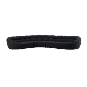 Black Tufted Sectional Sofa – Yolonda – front view