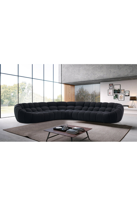Black Tufted Sectional Sofa | OROA Modern Yolonda | Oroa.com