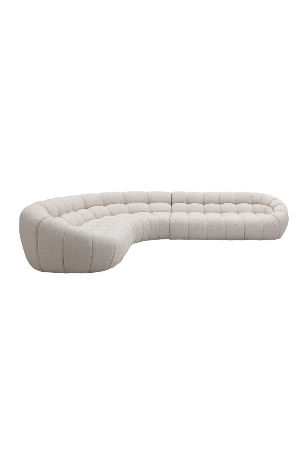 Beige Tufted Curved Sectional Sofa | OROA Modern Yolonda | Oroa.com