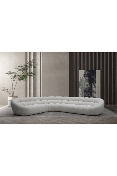 White Curved Sectional Sofa | OROA Modern Yolonda | Oroa.com