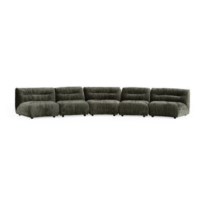 Green Curved 5-Piece Sectional Sofa - OROA Modern Elias - view 1