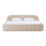 Beige Hexagonal Tufted Bed | OROA Modern Yolonda | Oroa.com