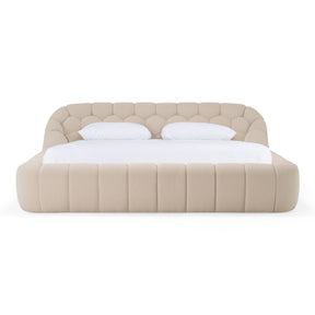 Beige Hexagonal Tufted Bed | OROA Modern Yolonda | Oroa.com