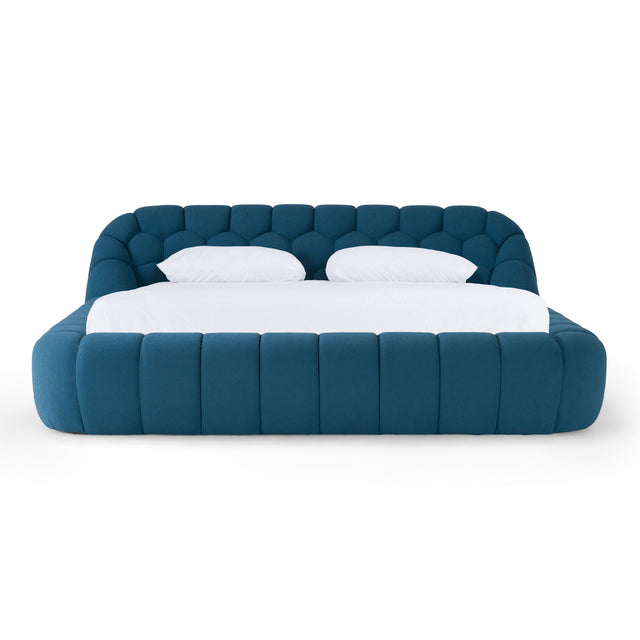 Blue Hexagonal Tufted Bed | OROA Modern Yolonda | Oroa.com
