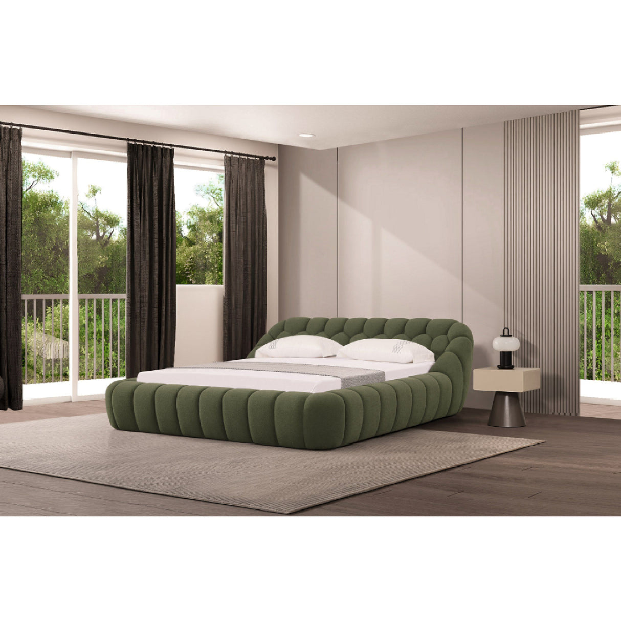 Hexagonal Tufted Queen Bed | OROA Modern Yolonda | Oroa.com