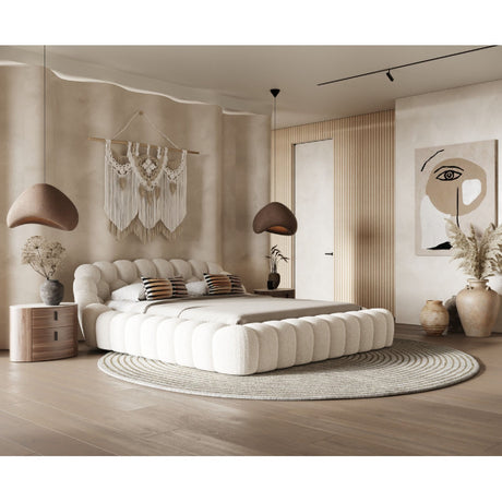 Hexagonal Tufted King Bed | OROA Modern Yolonda
