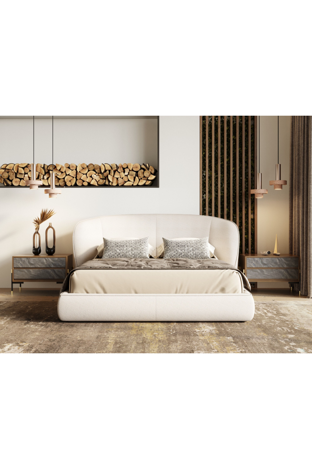 Fabric Upholstered Bed | OROA Modern Lambert | Oroa.com