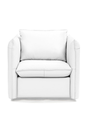 White Leather Swivel Lounge Chair | OROA Modern Tamworth | Oroa.com