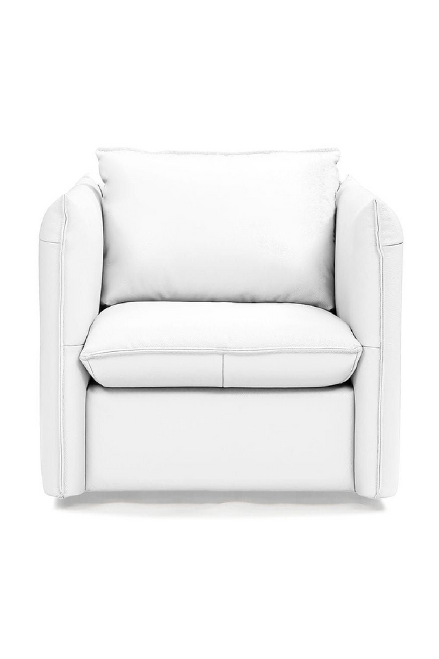 White Leather Swivel Lounge Chair | OROA Modern Tamworth | Oroa.com