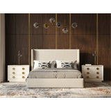 Beige Panel Headboard Bed | OROA Modern Byrne