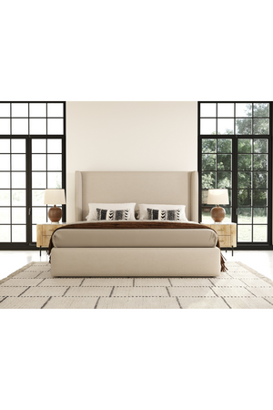 Beige Panel Headboard Bed | OROA Modern Byrne | Oroa.com