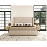 Beige Panel Headboard Bed | OROA Modern Byrne
