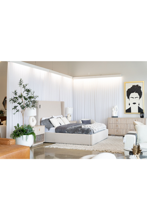 Beige Panel Headboard Bed | OROA Modern Byrne | Oroa.com