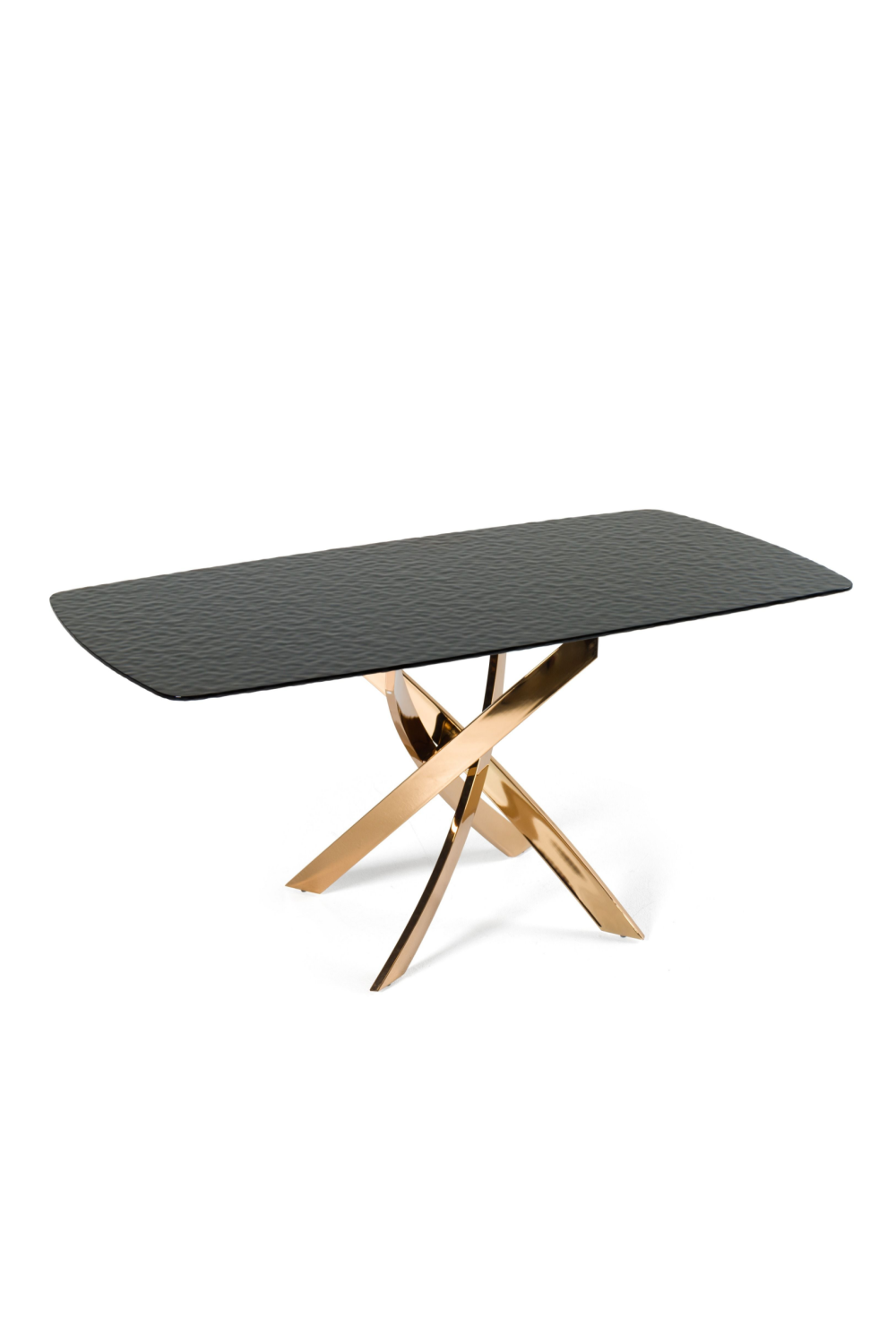 Textured Brown Glass Dining Table | OROA Modern Pyrite | Oroa.com